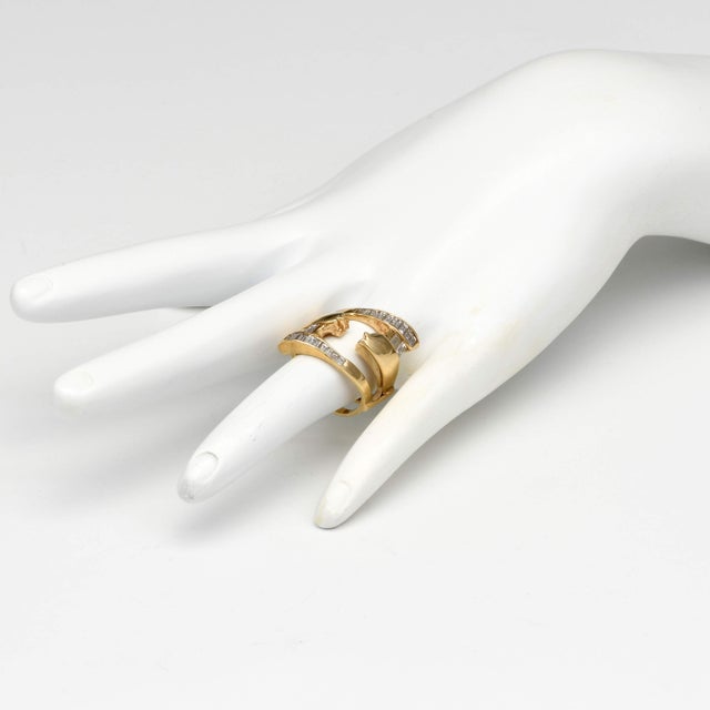 1960s 14KY Custom Diamond(0.98) Guard Ring, size 5.5 For Sale - Image 5 of 5