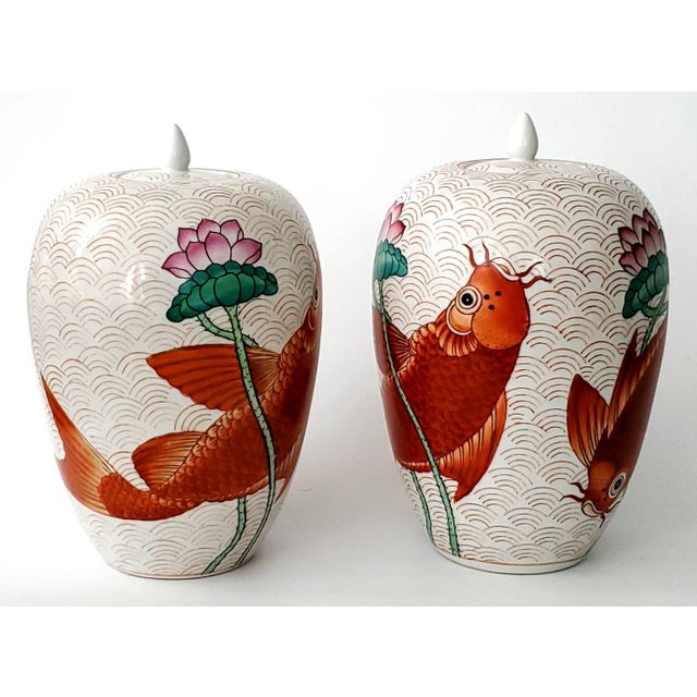 Large Ginger Jars Pair For Sale In Miami - Image 6 of 12