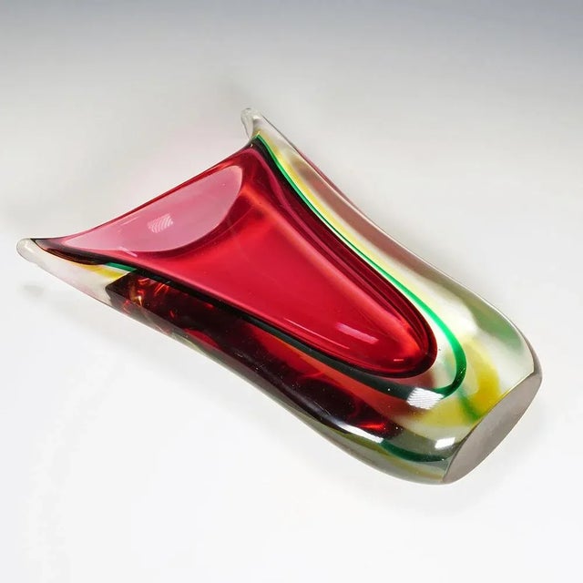 Glass Mid-Century Murano Sommerso Art Glass Vase from C.O.V.E.M, 1960s For Sale - Image 7 of 9