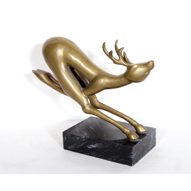 Reindeer Bronze Sculpture, Hattakitkosol Somchai For Sale - Image 4 of 9