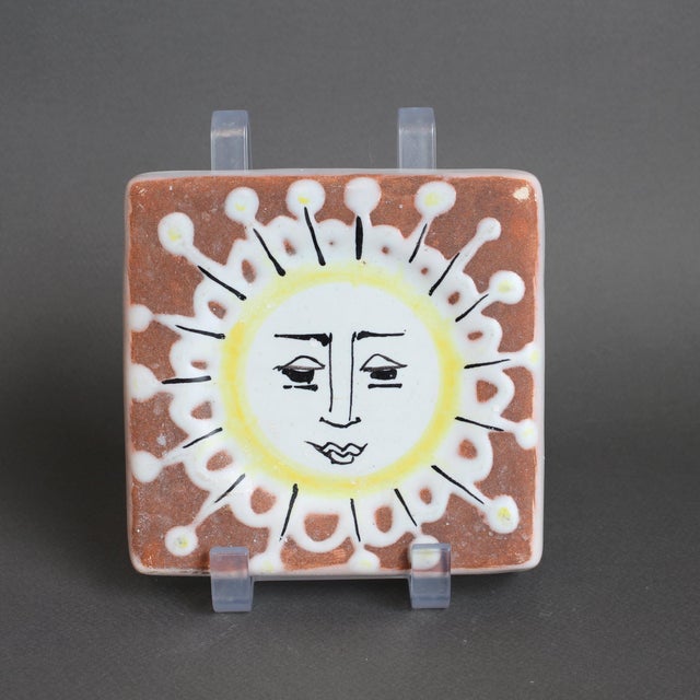 Vintage French Decorative Wall Hanging Tile by Roger Capron, 1950s For Sale - Image 12 of 12