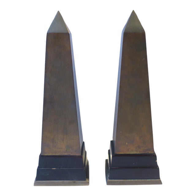 Brass Obelisks, Pair For Sale
