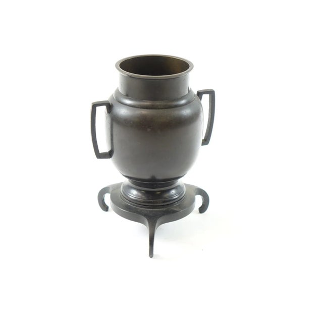 Mid-19th Century Japanese Bronze Tripod Vase – 6.5" x 5.5" x 5.5" A fine example of Meiji-era craftsmanship, this mid-19th...
