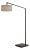 Stretch 75"h 1-Light Chairside Arc Lamp, Cashmere Gray Linen Shade & Body, Dimmable, for Living Room or Bedroom For Sale