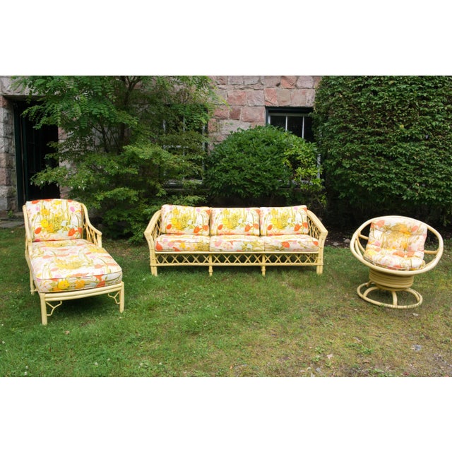Vintage Ficks Reed Faux Bamboo Chinoiserie Style Sofa For Sale - Image 12 of 13