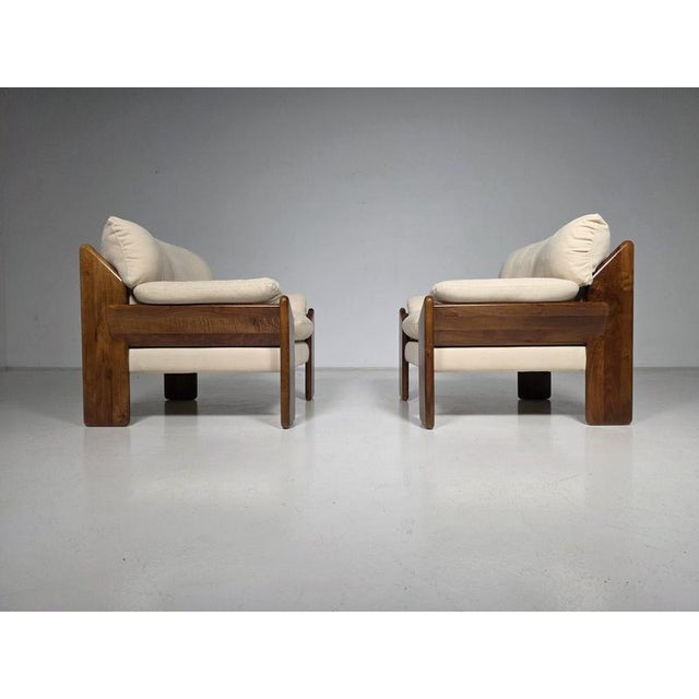 Sapporo Nutwood Armchairs by Mario Marenco for Mobil Girgi, 1970s, Set of 2 For Sale - Image 3 of 9