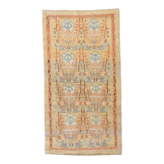 21st Century Turkish Donegal Wool 5x9 Tan and Rust Handmade Area Rug #1140876 For Sale