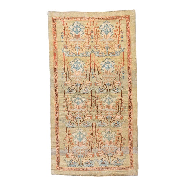 21st Century Turkish Donegal Wool 5x9 Tan and Rust Handmade Area Rug #1140876 For Sale