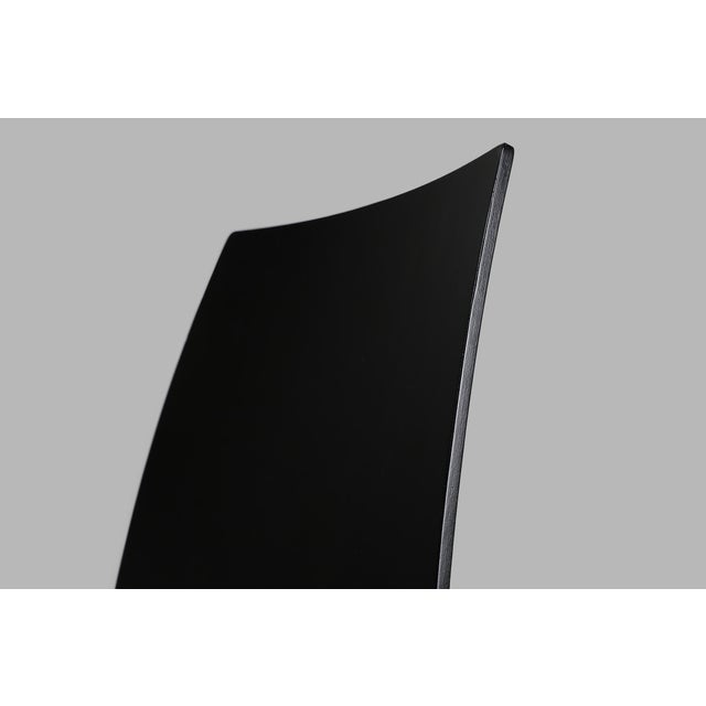 Mid-Century Modern 21th Century Black Chair with Wooden Seat, Belgium For Sale - Image 3 of 11