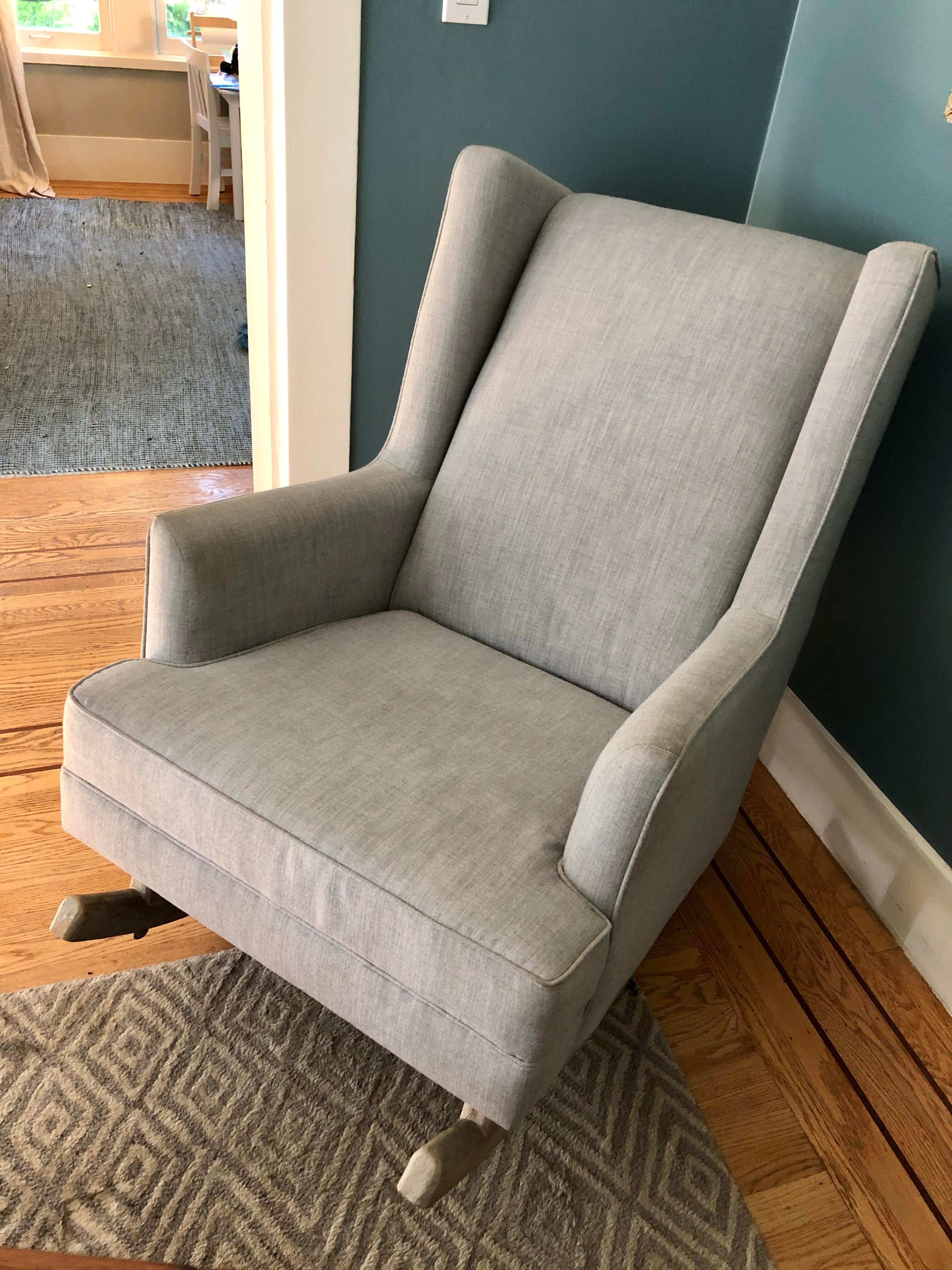 pottery barn modern wingback rocker