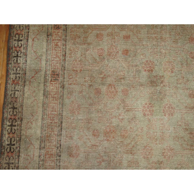 Late 19th Century Shabby Chic Gray Khotan Gallery Size Wool Late 19th Century Carpet For Sale - Image 5 of 6