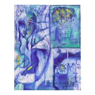 'The Soul Is Music' by Jose Da Silveira, France, Provence, California, Post Impressionist Figural Oil Circa 2002 For Sale