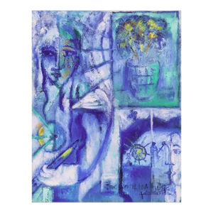 'The Soul Is Music' by Jose Da Silveira, France, Provence, California, Post Impressionist Figural Oil Circa 2002