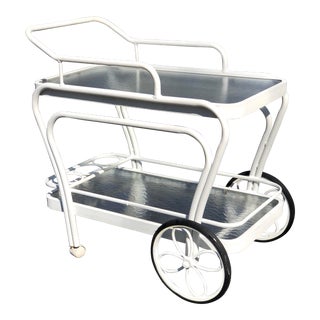 Patio Bar Cart / Server in White by Winston For Sale