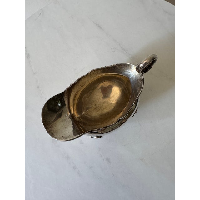 Antique Edwardian Sterling Silver Sauce Boat, Glasgow Hallmarked, C. 1900 For Sale - Image 11 of 11