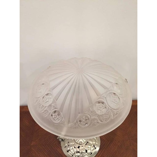 1930s French Art Deco Table Lamp Signed by Degue For Sale - Image 5 of 9