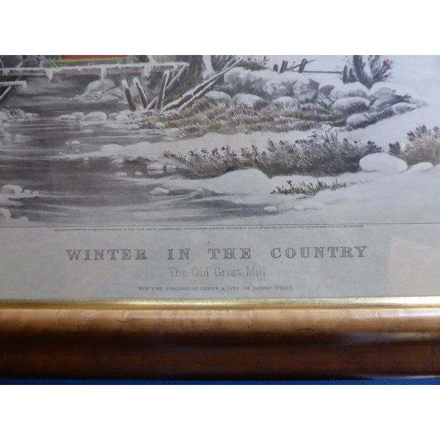 Winter in the Country: The Old Grist Mill Print by Currier & Ives For Sale In Panama City, FL - Image 6 of 9