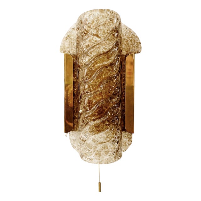 Dark Toned Murano Glass Wall Sconces from Kaiser, Germany, 1970s, Set of 2 For Sale