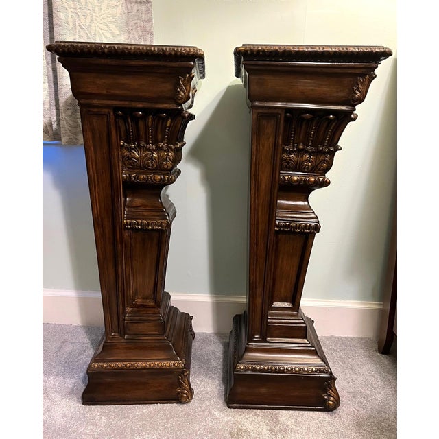 Maitland - Smith Maitland Smith Large Pedestals-Pair With Storage - Set of 2 For Sale - Image 4 of 14