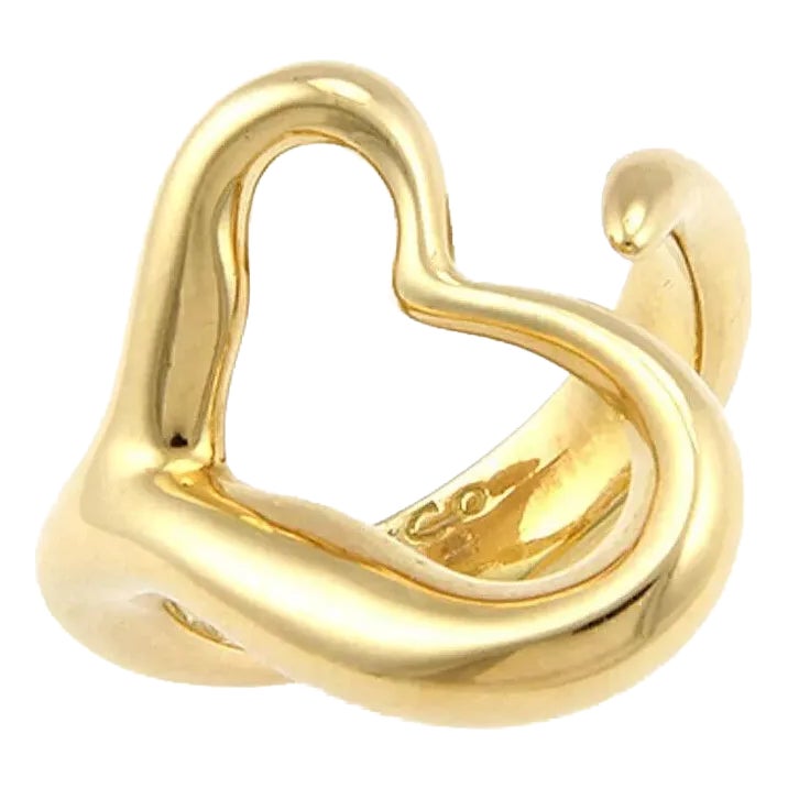 Tiffany & Co. Elsa Peretti Open Heart 18k Yellow Gold Curved Ring