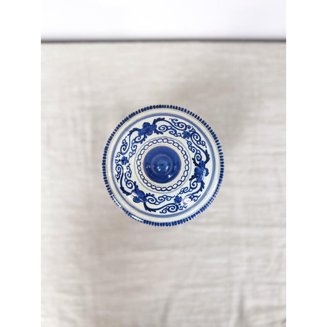 Delft Vintage Delft Blue White Ginger Jar Painted Porcelain Decor For Sale - Image 4 of 8