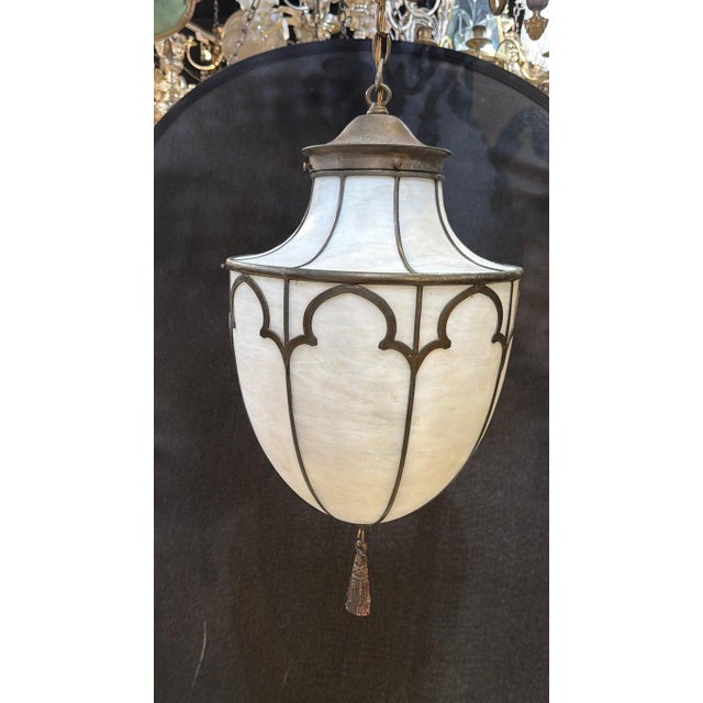 Early 20th Century 1900 Leaded Glass Light Fixture For Sale - Image 5 of 7