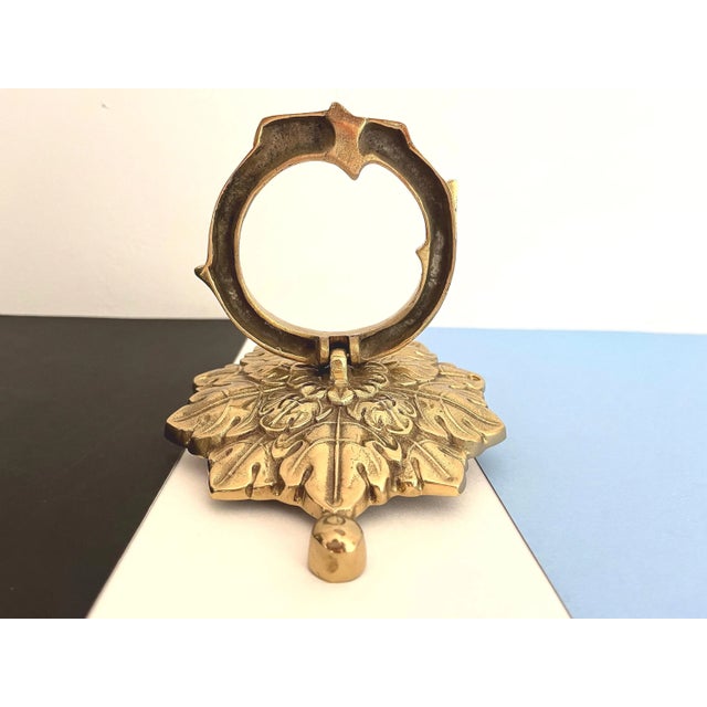 Mid Century Brass Faux Bois Wreath Door Knocker For Sale - Image 15 of 18