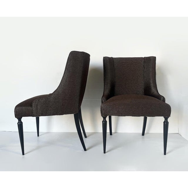 Set of Brown Fabric Armchairs, 1950s For Sale - Image 3 of 14