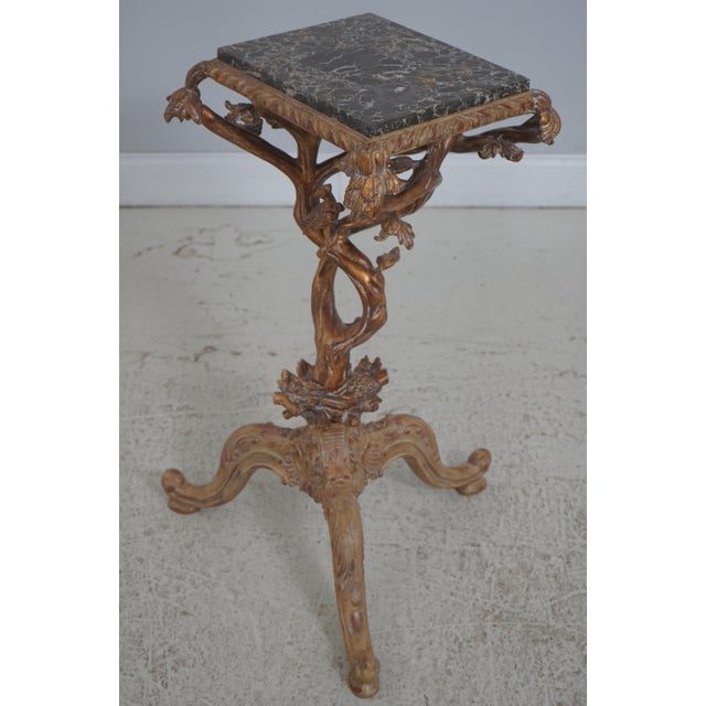 Age: Approx: 20 Years Old Details: Gold Finish Quality Construction Italian Grotto Style Branch & Bird Form Table...