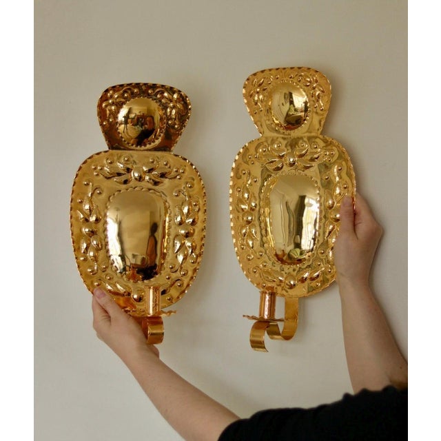 Mid-Century Swedish Brass Sconces, Set of 2 For Sale - Image 4 of 18