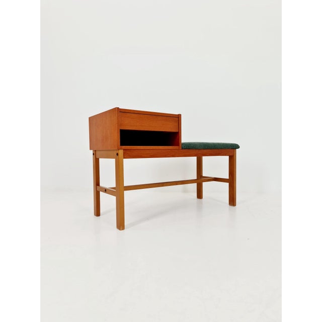 Danish Teak Hallway Telephone Table by Jörgen Maahr / Otto Nielsen, 1960s For Sale - Image 3 of 11