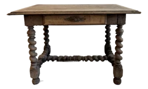 Late 19th Century French Louis XIII Walnut Twisted Leg Writing Desk