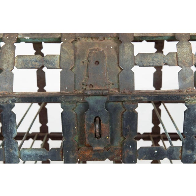 Antique French Wrought Iron Chest Wine Storage Rack for 28 Bottles For Sale - Image 10 of 12