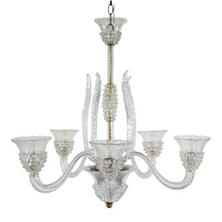 Five Arm Rostrato Murano Chandelier in the Manner of Ercole Barovier For Sale