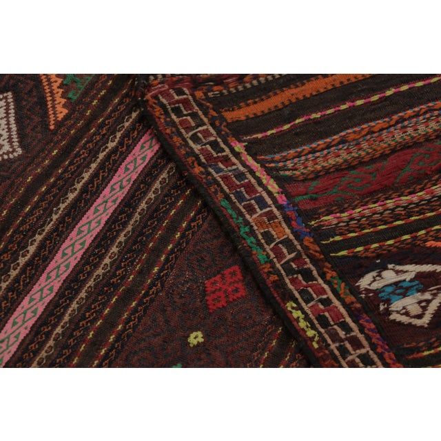 Textile Vintage Persian Soumak Kilim, Vibrant Jewel Tone Geometric Motifs - Rug & Kilim For Sale - Image 7 of 7