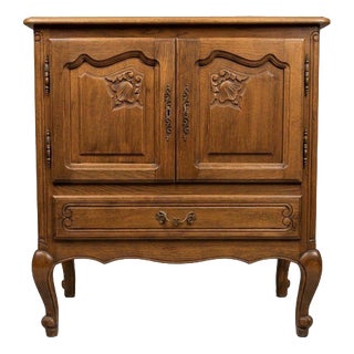 Mid-Century French Oak Side Cabinet For Sale