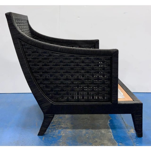 2020s Baker / McGuire French Modern Truffle Woven Cane St. Germain Lounge Chair For Sale - Image 5 of 7