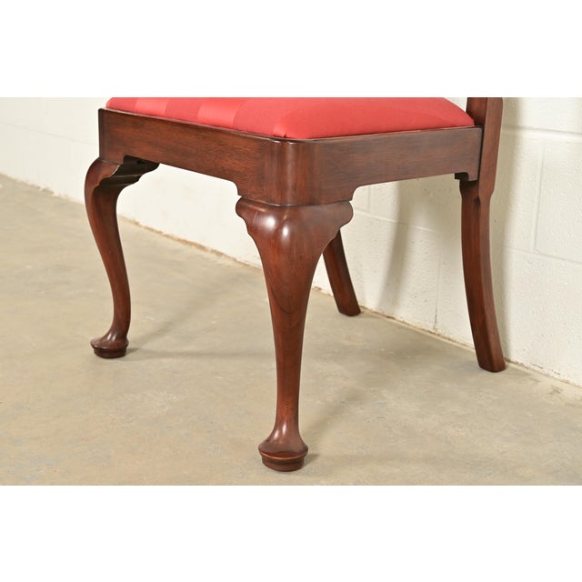 Brown Henkel Harris Queen Anne Solid Mahogany Dining Chairs, Set of Four For Sale - Image 8 of 12
