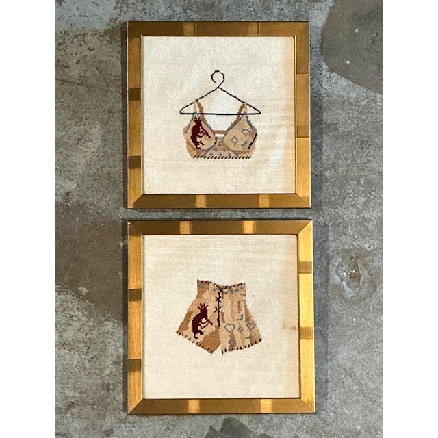 Vintage Original Needlepoint Swimsuit - Set of 2 For Sale In West Palm - Image 6 of 12