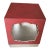 Cube Side Table in Red With Silver Leaf For Sale