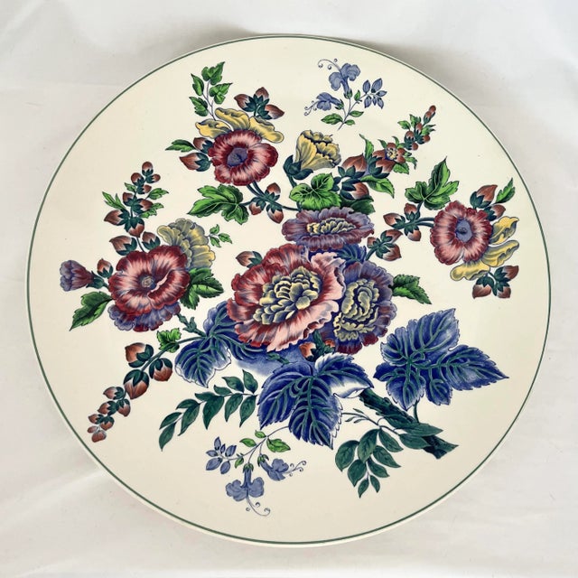 English Wedgwood of Etruria & Barlaston Floral Platter, Made in England For Sale - Image 3 of 13