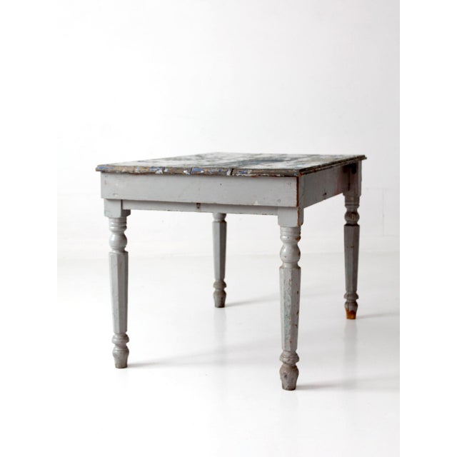 Antique Painted Farmhouse Work Table For Sale - Image 6 of 18