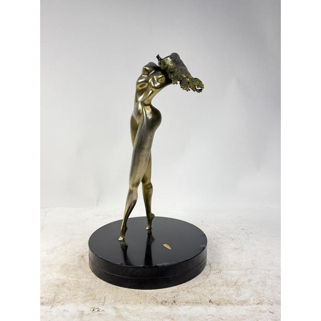 Metal Walter Pugni, Fortune Sculpture, 1980s, Gold-Plated Bronze For Sale - Image 7 of 18
