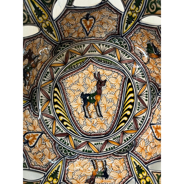 1990s Coimbra Ceramic - Hand Painted Portuguese Fruit Basket 4 For Sale - Image 5 of 12