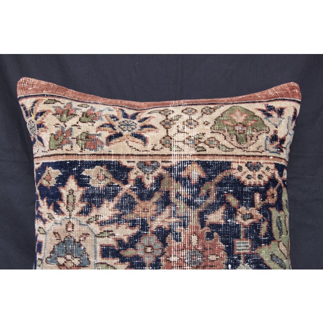 Authentic Vintage Hand Knotted Rug Pillow Cover - For Sale In Tampa - Image 6 of 14