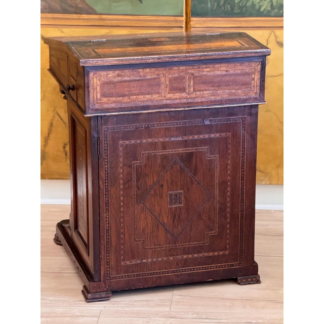 Mid-19th C. Middle Eastern Marquetry Inlaid Davenport Desk For Sale - Image 16 of 18