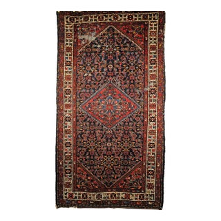 Vintage Persian Malayer Area Rug, Wool on Cotton, 1940s Design For Sale
