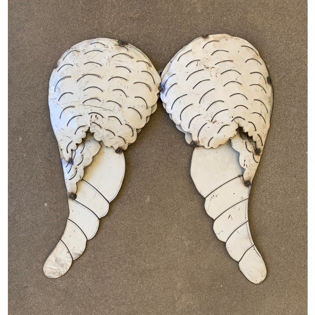 Early 21st Century Reclaimed Early 21st Century Metal Angel Wings Three Dimensional Wall Sculpture For Sale - Image 5 of 5