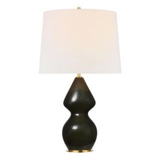Thomas O'Brien by Visual Comfort Signature Noppon 30" Table Lamp in Sandy Forrest with Linen Shade For Sale