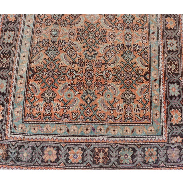 Antique Persian Runner in Herati Design 3' 10" X 12' For Sale - Image 4 of 9